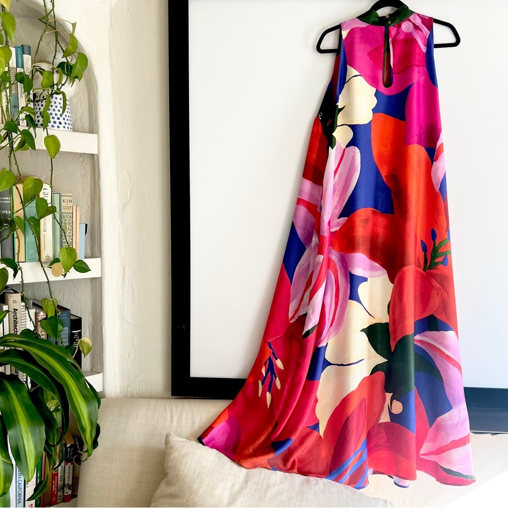 FARM Rio x Anthropologie Floral Halter Maxi Dress Size XL NWT in Tropical Red - Picture 5 of 16